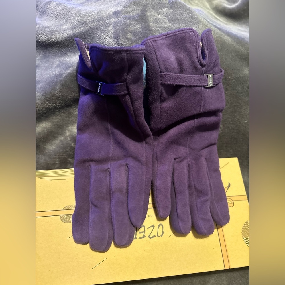 Purple Suede Ladies Gloves-XL